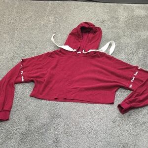 Women's Red Cropped Hoodie